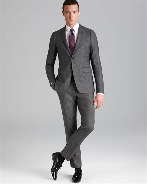 burberry london 3 button grey suit